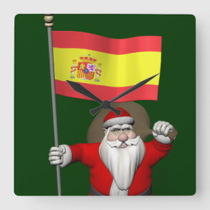 Reloj Cuadrado Santa Claus Con El Fin De España