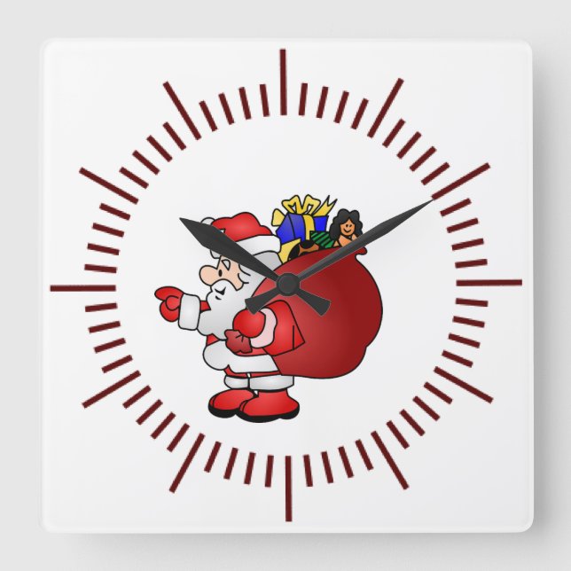 Reloj Cuadrado Santa Cláusula (Anverso)