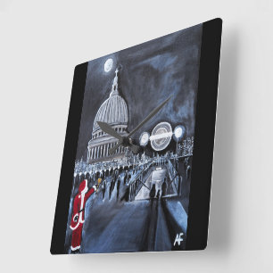Reloj Cuadrado Santa en Londres Pintura de Alfred Fox