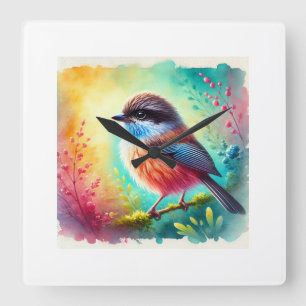 Reloj Cuadrado Santa Marta Brushfinch 080824AREF122 - Watercolor