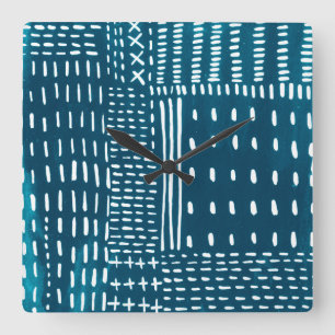 Reloj Cuadrado Sashiko Stitches