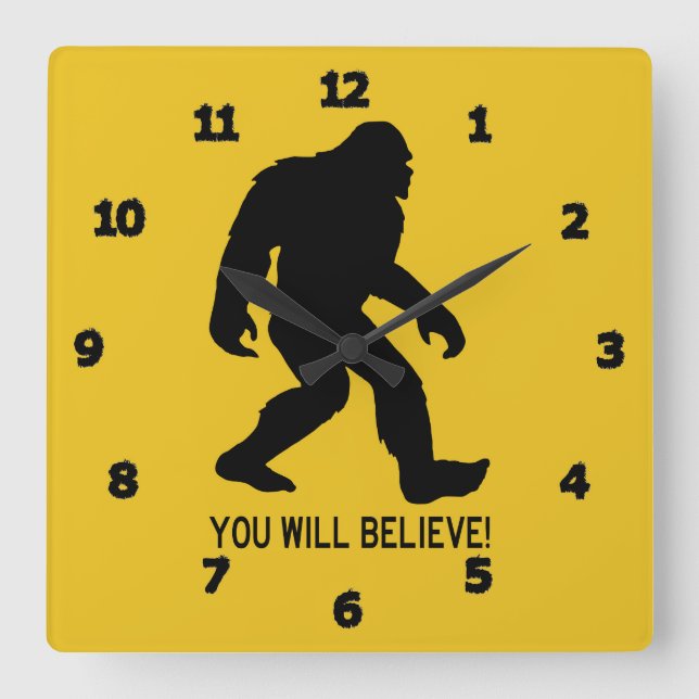 Reloj Cuadrado Sasquatch (Pie Grande) ¡Te Creerás! (Anverso)
