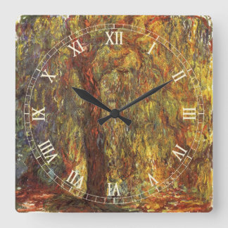 Reloj Cuadrado Sauce llorón de Claude Monet, Arte fino vintage