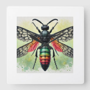 Reloj Cuadrado Sawfly in Watercolor and Ink 060824IREF213 - Water
