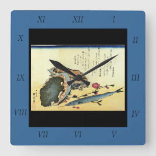 Reloj Cuadrado Sayori & Awabi (Halfbeak, Abalone) Pescado Hiroshi