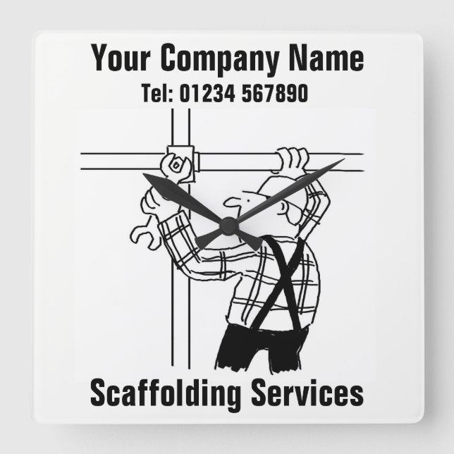 Reloj Cuadrado Scaffolding Services (Anverso)