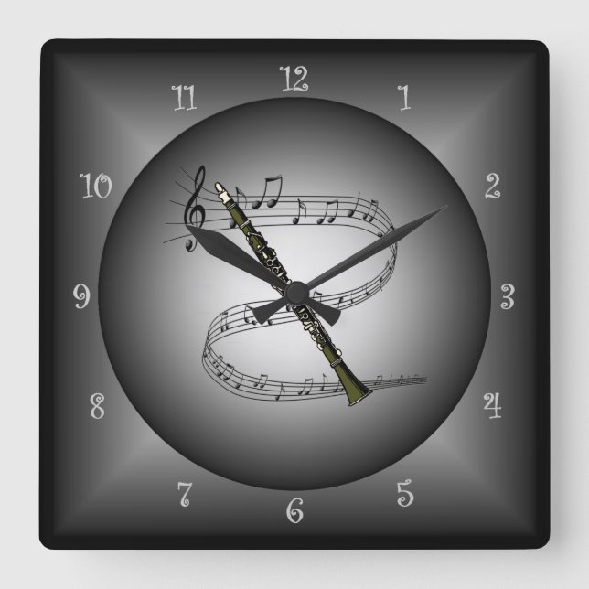 Reloj Cuadrado ~Scale~ ~Musical del instrumento del globo de (Anverso)
