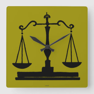 Reloj Cuadrado Scales Of Justice