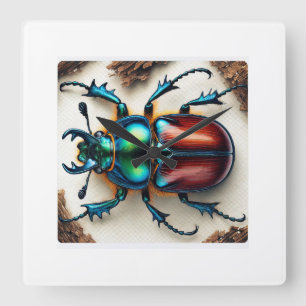 Reloj Cuadrado Scarab Beetle Realism 061124IREF222 - Watercolor