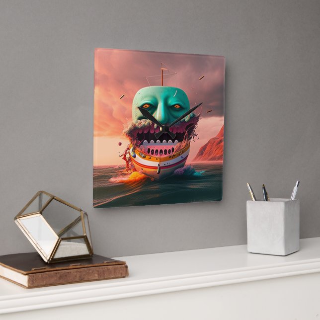 Reloj Cuadrado Scary boat (Oficina)