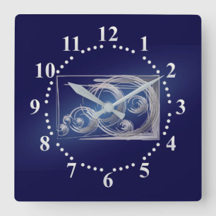 Reloj Cuadrado Scattered Fibonacci circles