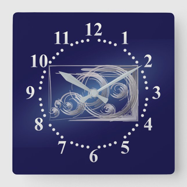 Reloj Cuadrado Scattered Fibonacci circles (Anverso)