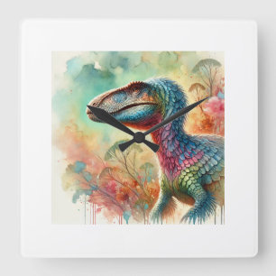 Reloj Cuadrado Scelidosaurus in watercolor 050824AREF150 - Waterc