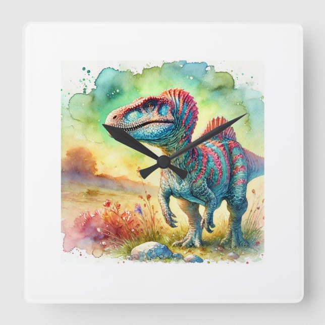 Reloj Cuadrado Scelidosaurus in Watercolor 300724AREF126 - Waterc (Anverso)