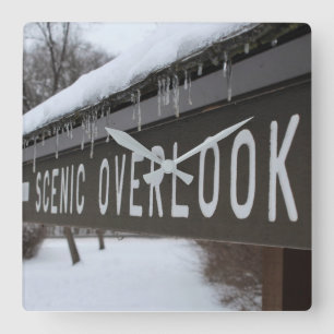 Reloj Cuadrado Scenic Overlook Sign