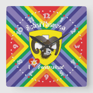 Reloj Cuadrado Schaffhausen - Schweiz - Suisse - Svizzera Uhr