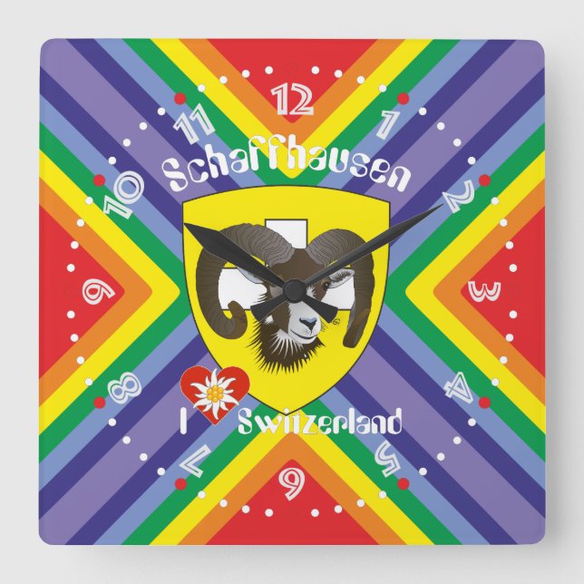 Reloj Cuadrado Schaffhausen - Schweiz - Suisse - Svizzera Uhr (Anverso)