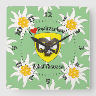 Reloj Cuadrado Schaffhausen - Schweiz - Suisse - Svizzera Uhr
