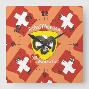 Reloj Cuadrado Schaffhausen - Schweiz - Suisse - Svizzera Uhr