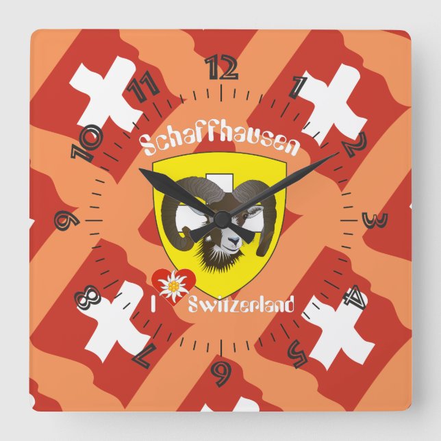 Reloj Cuadrado Schaffhausen - Schweiz - Suisse - Svizzera Uhr (Anverso)