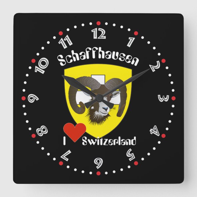 Reloj Cuadrado Schaffhausen - Schweiz - Suisse - Svizzera Uhr (Anverso)