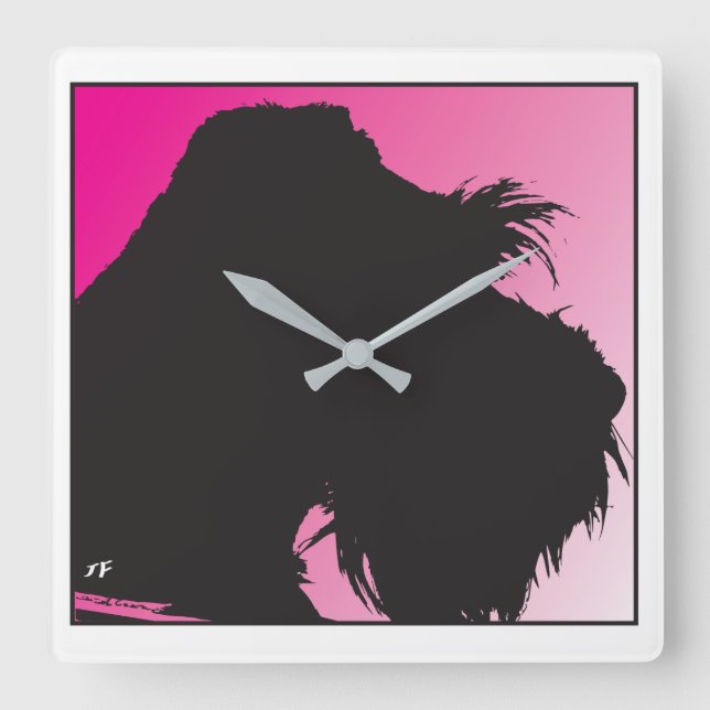 Reloj Cuadrado Schnauzer (Anverso)