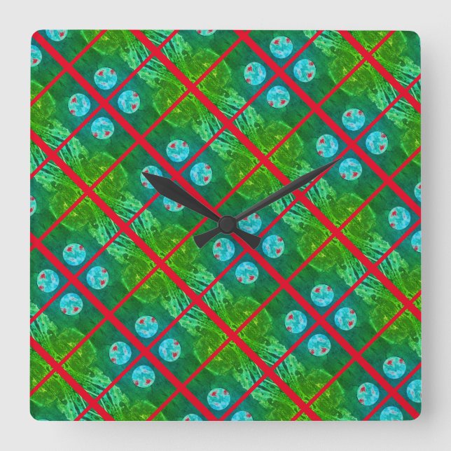 Reloj Cuadrado Sci-Fi - fantasy alien space planet worlds         (Anverso)