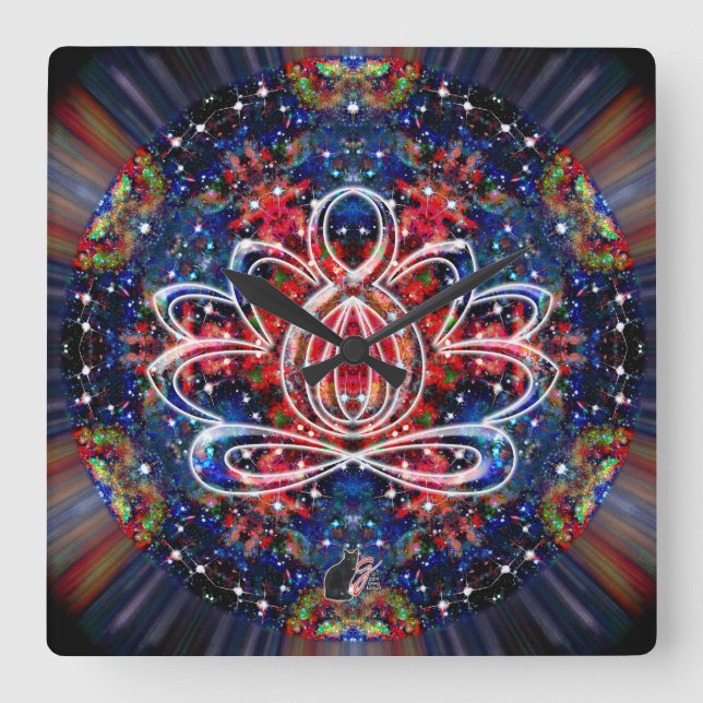 Reloj Cuadrado Scintillation Zen Lotus Clock (Anverso)