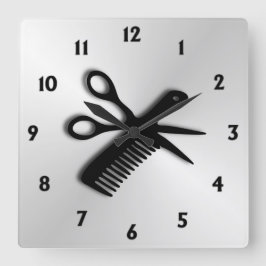 Reloj Cuadrado Scissor y Comb