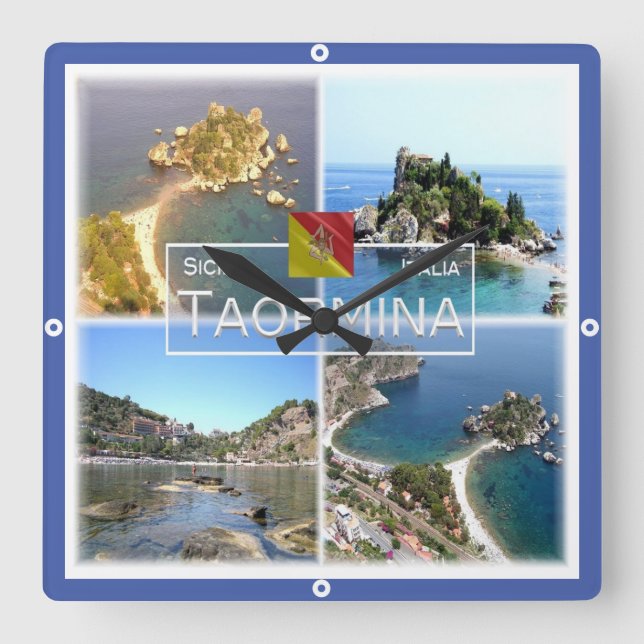 Reloj Cuadrado SCL017 TAORMINA Isola Bella, Mosaic, Sicilia, (Anverso)