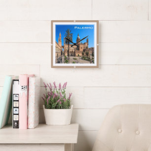 Reloj Cuadrado SCL030 PALERMO, Panorama, Sicilia, Italia,