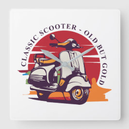 Reloj Cuadrado Scooter Clásico Viejo Pero Oro