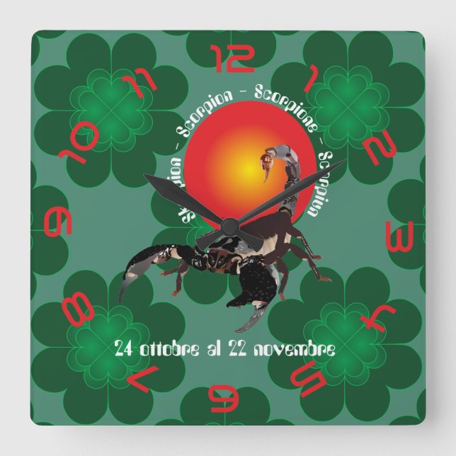 Reloj Cuadrado Scorpione 24 al ottobre 22 Orologio novembre (Anverso)