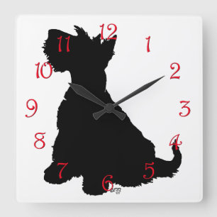 Reloj Cuadrado Scottie Dog Sentado