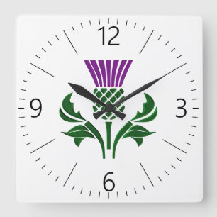 Reloj Cuadrado Scottish emblem thistle