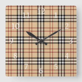 Reloj Cuadrado Scottish Tartan Pattern    