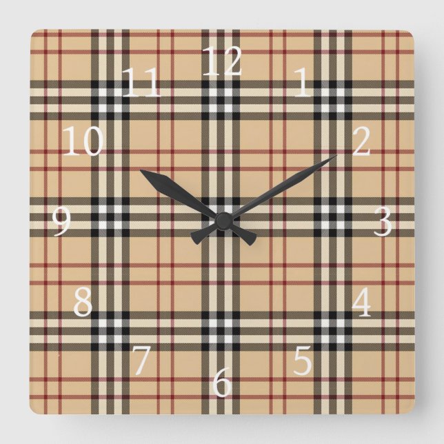 Reloj Cuadrado Scottish Tartan Pattern     (Anverso)
