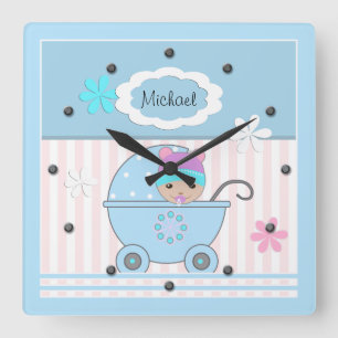 Reloj Cuadrado Scrapbook para niño