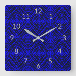 Reloj Cuadrado Scribe simple | Tejido Espejo | Azul |