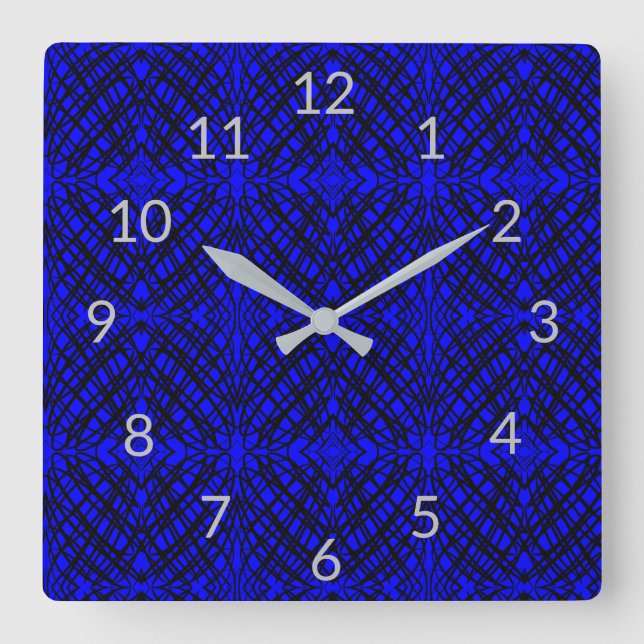 Reloj Cuadrado Scribe simple | Tejido Espejo | Azul | (Anverso)