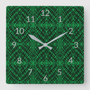 Reloj Cuadrado Scribe simple Tejido Espejo Verde