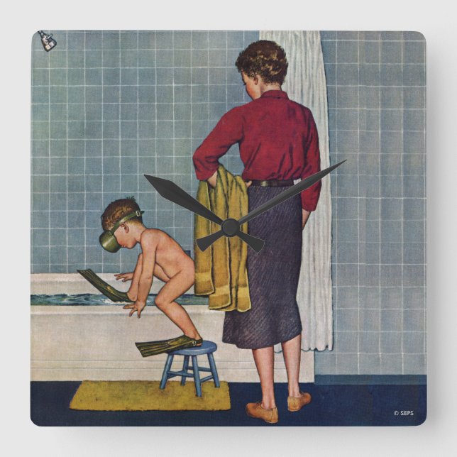 Reloj Cuadrado Scuba en la Tuba (Anverso)