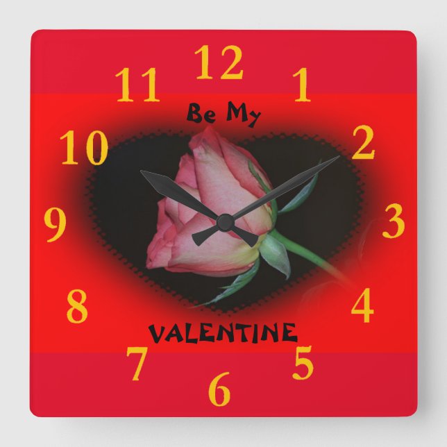 Reloj Cuadrado Sé mi Valentín (Anverso)