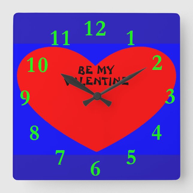 Reloj Cuadrado Sé mi Valentín (Anverso)