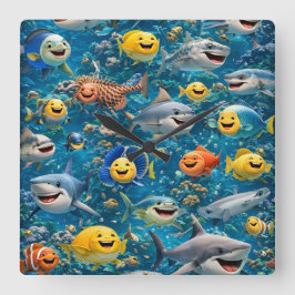 Reloj Cuadrado Sea creature wall clock