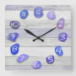 Reloj Cuadrado Sea Glass Beach Driftwood Ocean