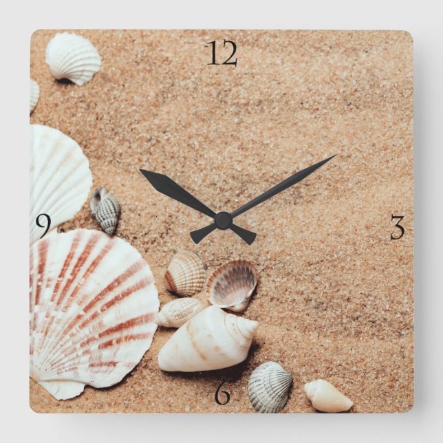 Reloj Cuadrado Sea Shells Wall Clock (Anverso)