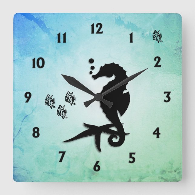 Reloj Cuadrado Seahorse Into the Green Chiffon (Anverso)
