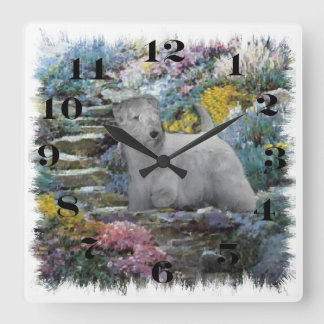 Reloj Cuadrado Sealyham Terrier Aovers Art