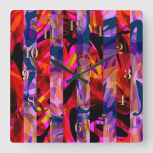 Reloj Cuadrado Seamless abstract modern brush stroke multicolor d